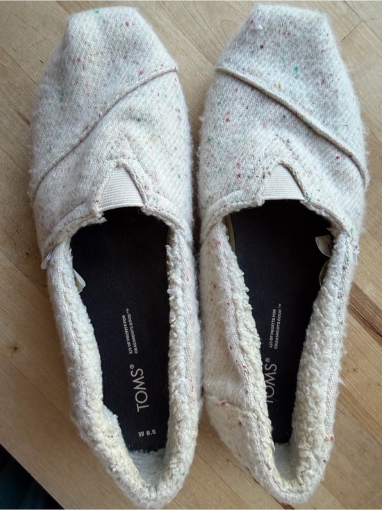 Toms Shoes - Toms Cream Knit Slip-On Flats with Multicolor Speckle